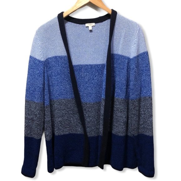 Talbots Sweaters - {Talbots} Blue Colorblock Cardigan Sweater